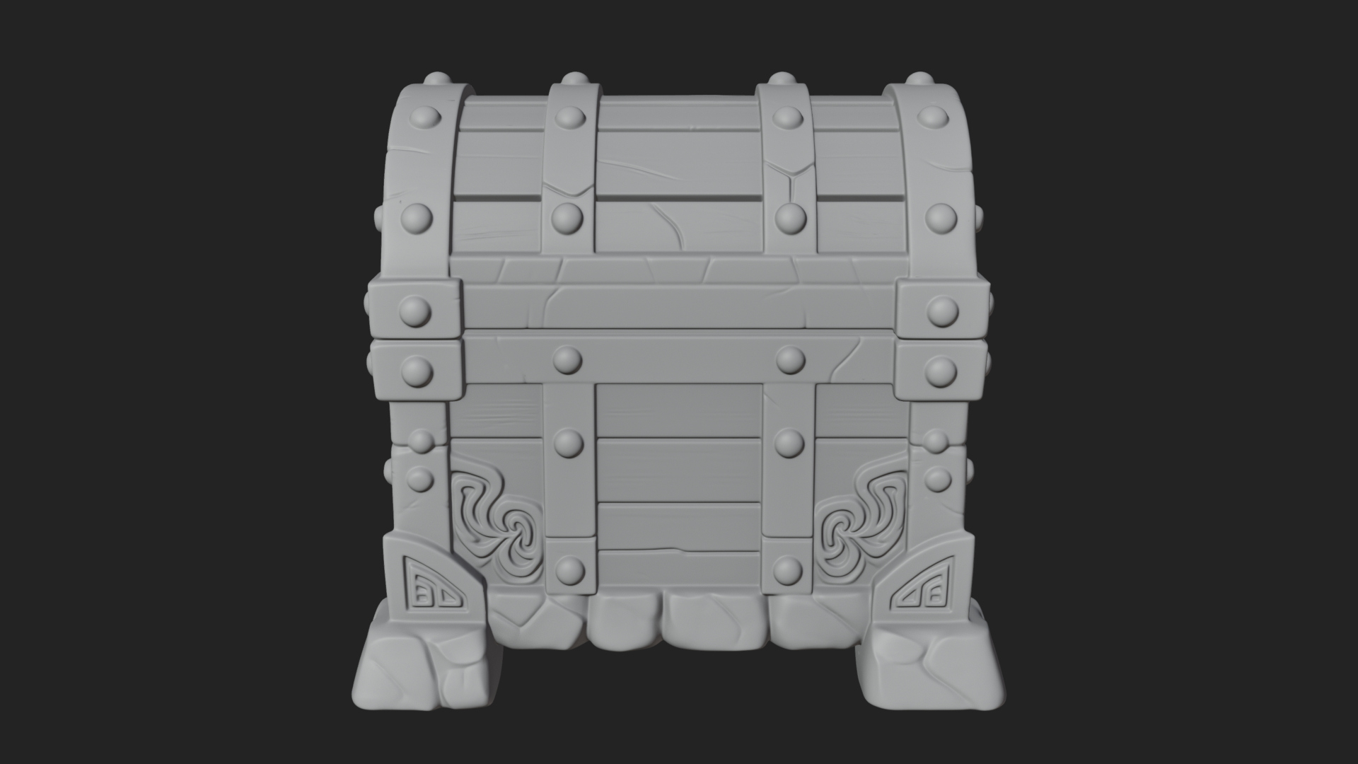 Carved Treasure Chest Model Design 14 3D Print Model 3D Model
