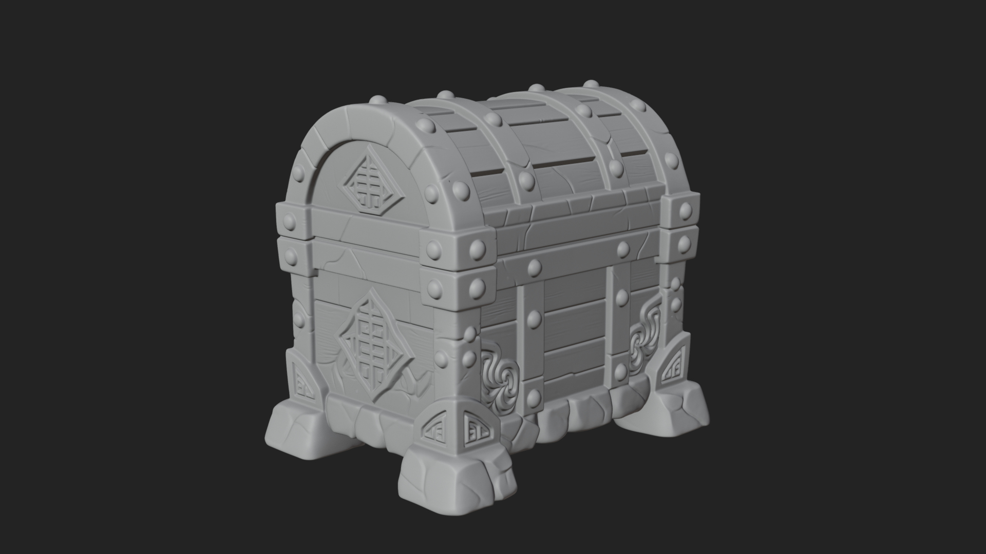 Carved Treasure Chest Model Design 14 3D Print Model 3D Model
