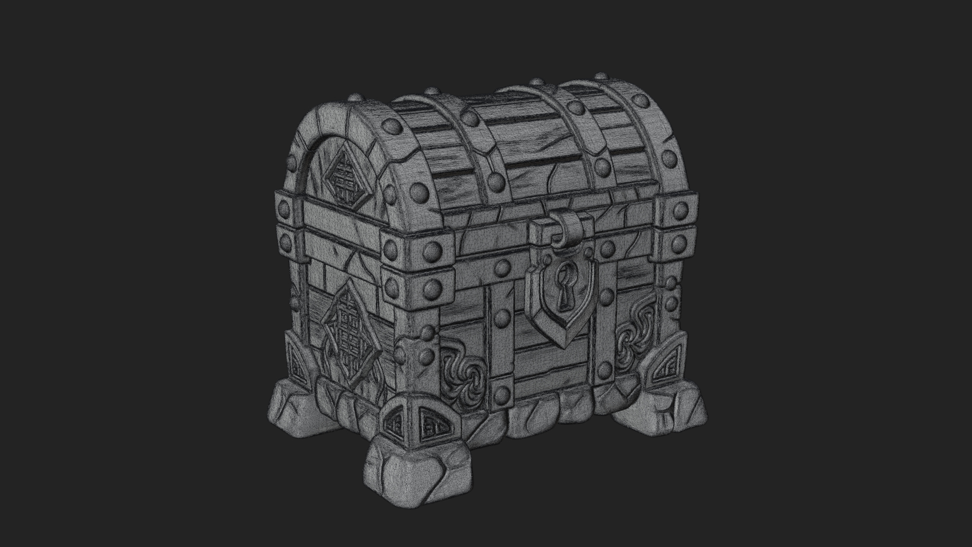 Carved Treasure Chest Model Design 14 3D Print Model 3D Model