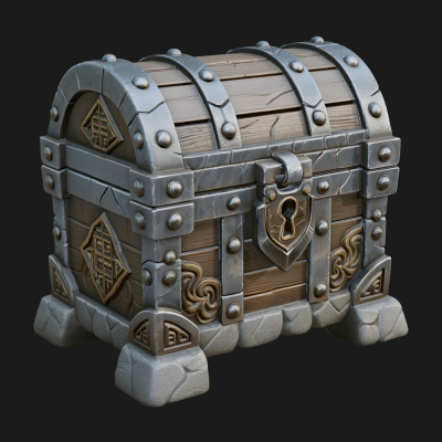 Carved Treasure Chest Model Design 14 3D Print Model