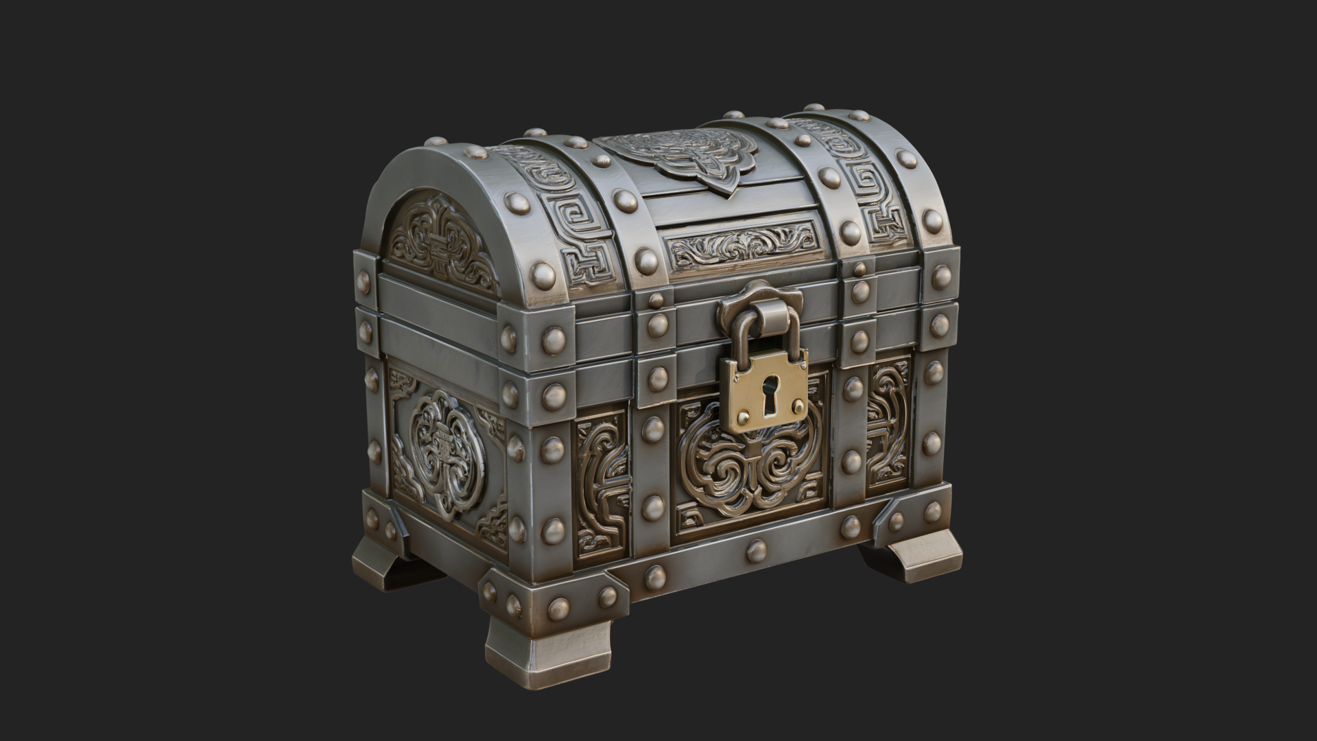 Carved Treasure Chest Model Design 15 3D Print Model 3D Model