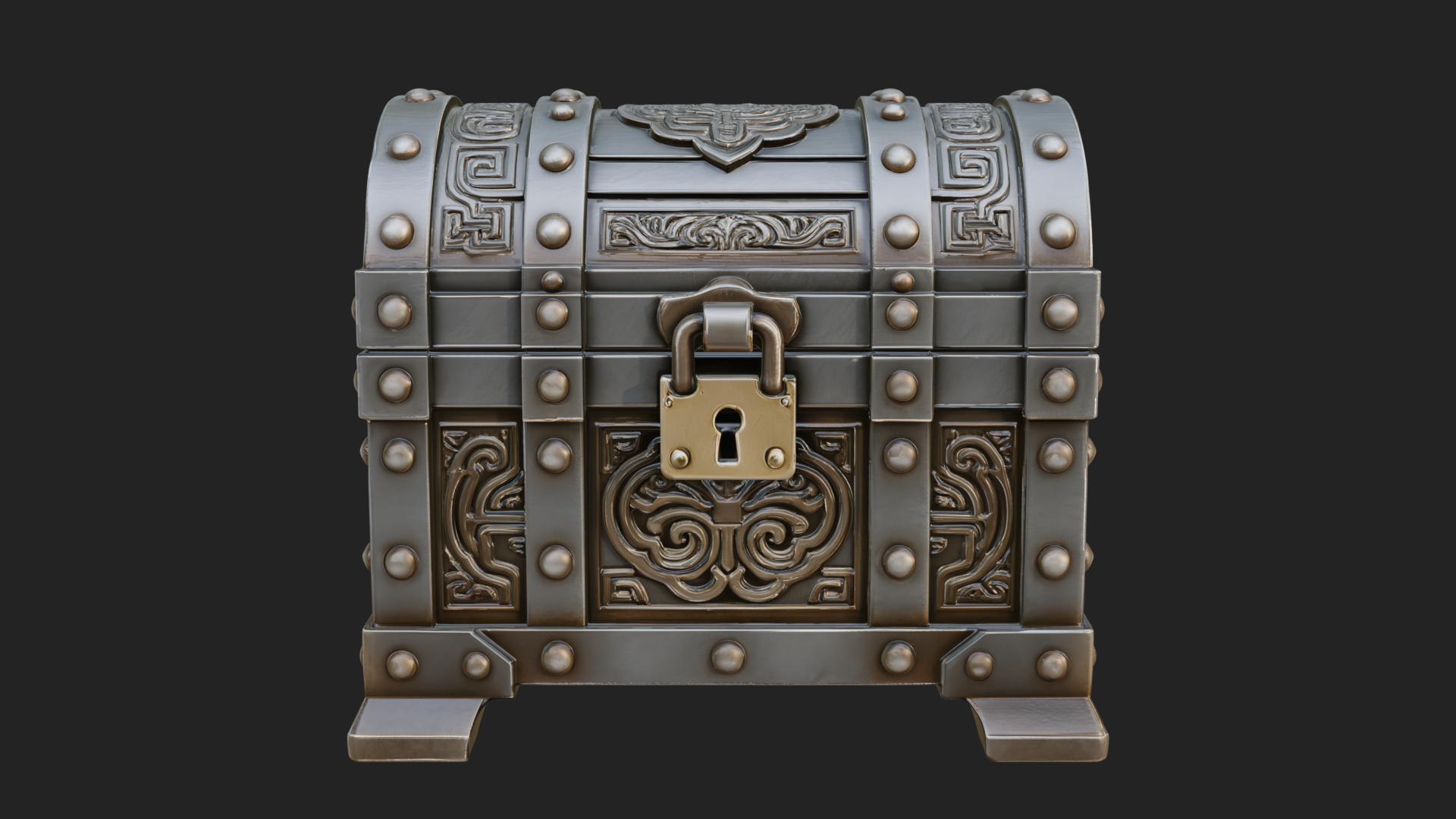 Carved Treasure Chest Model Design 15 3D Print Model 3D Model