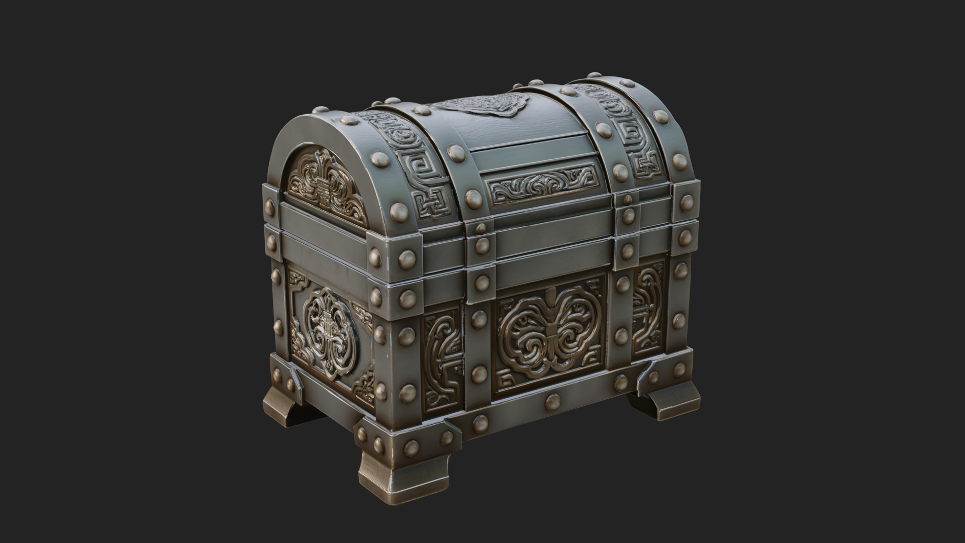 Carved Treasure Chest Model Design 15 3D Print Model 3D Model