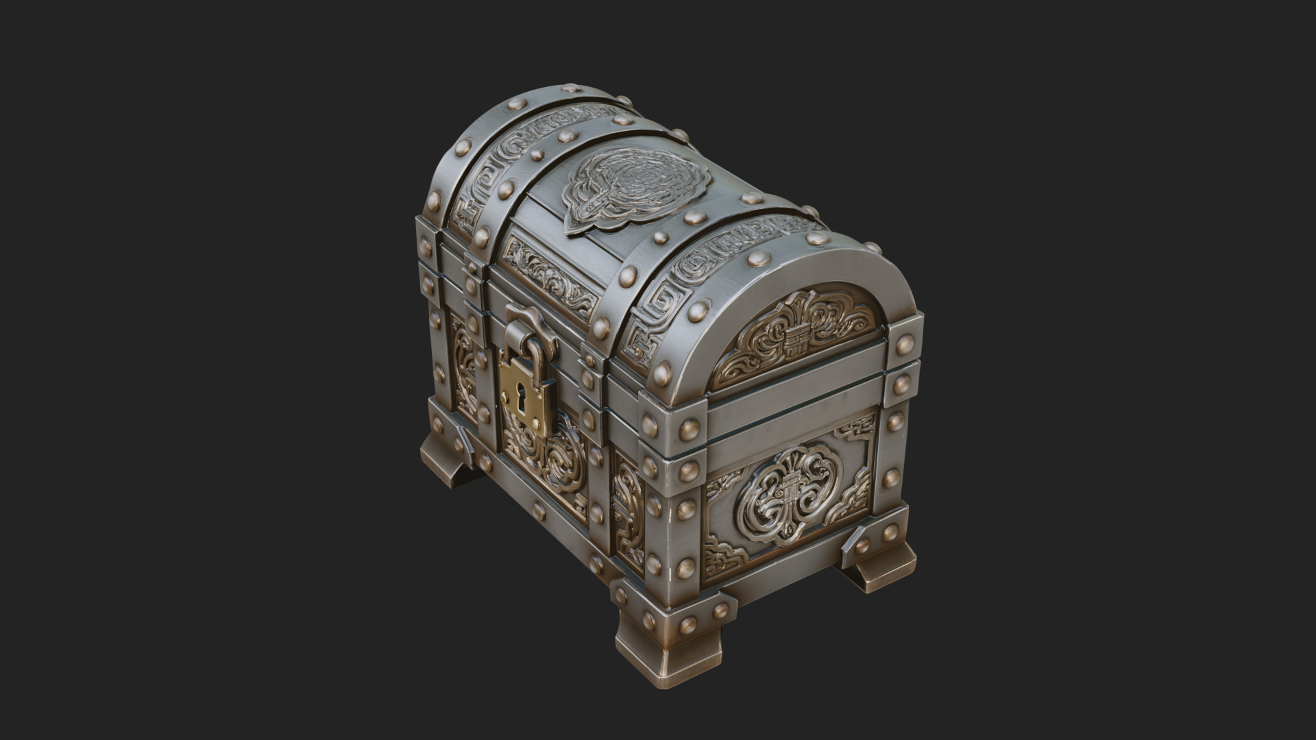 Carved Treasure Chest Model Design 15 3D Print Model 3D Model