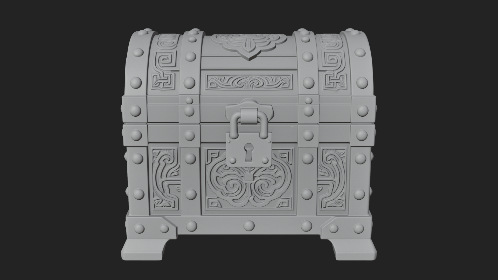 Carved Treasure Chest Model Design 15 3D Print Model 3D Model