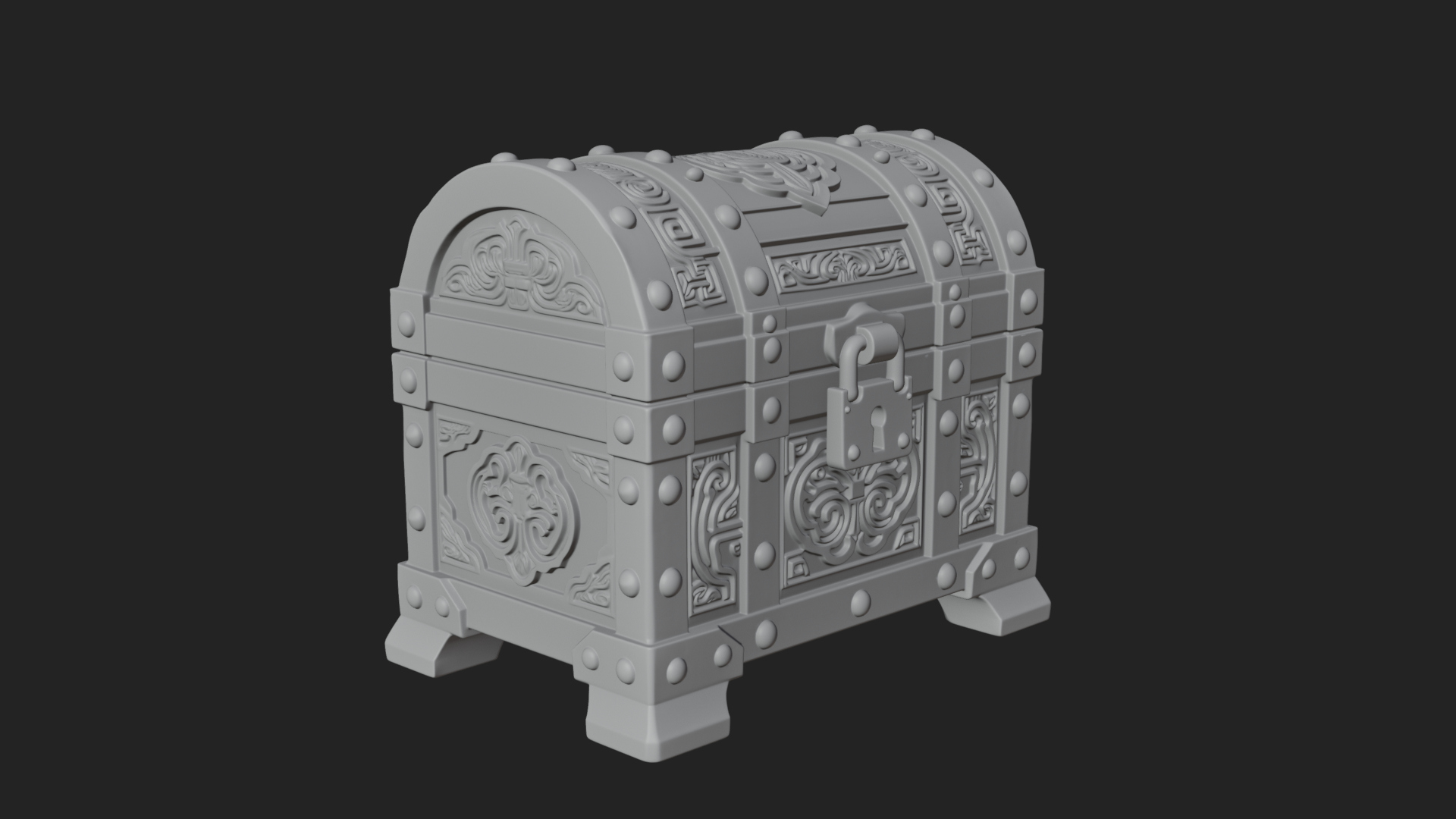 Carved Treasure Chest Model Design 15 3D Print Model 3D Model