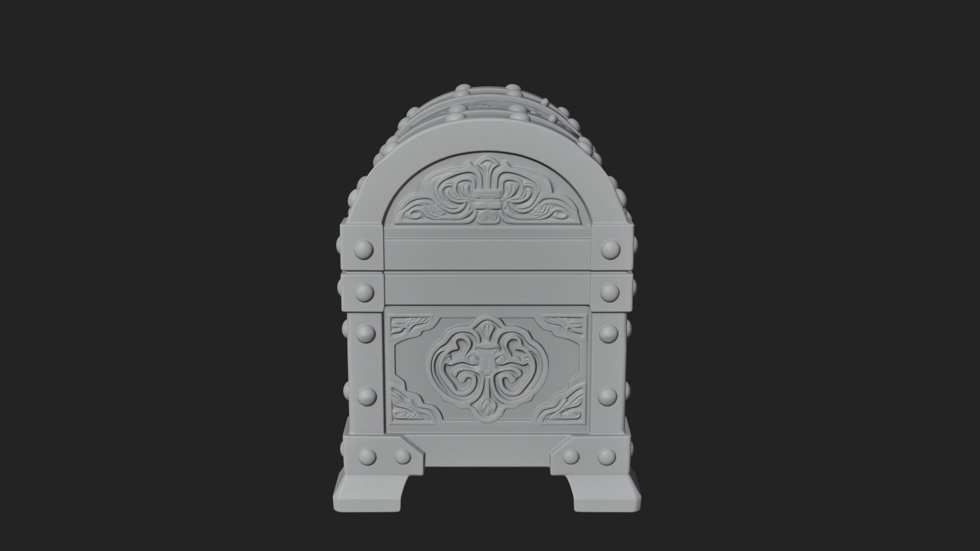 Carved Treasure Chest Model Design 15 3D Print Model 3D Model