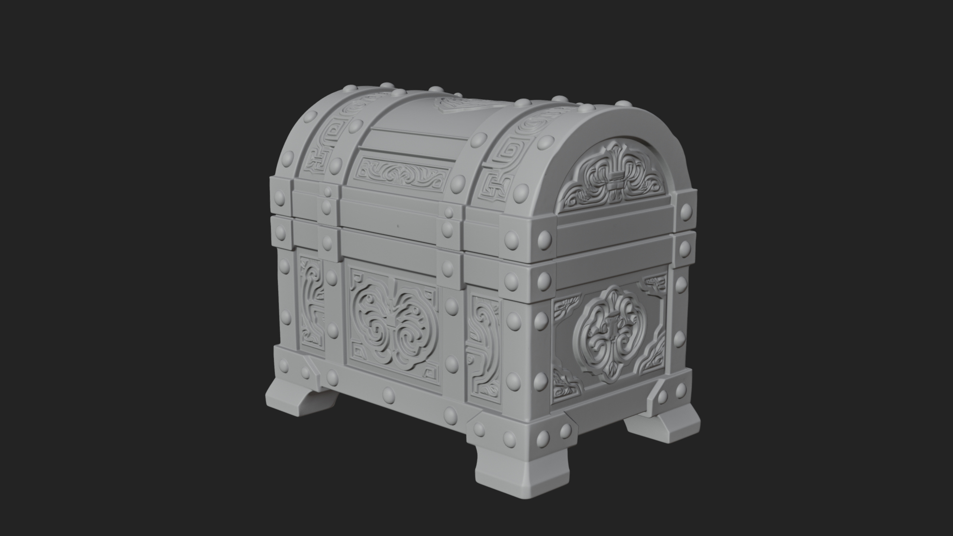 Carved Treasure Chest Model Design 15 3D Print Model 3D Model