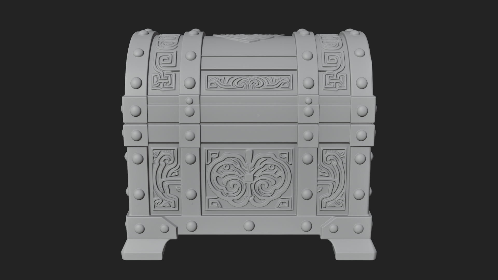 Carved Treasure Chest Model Design 15 3D Print Model 3D Model