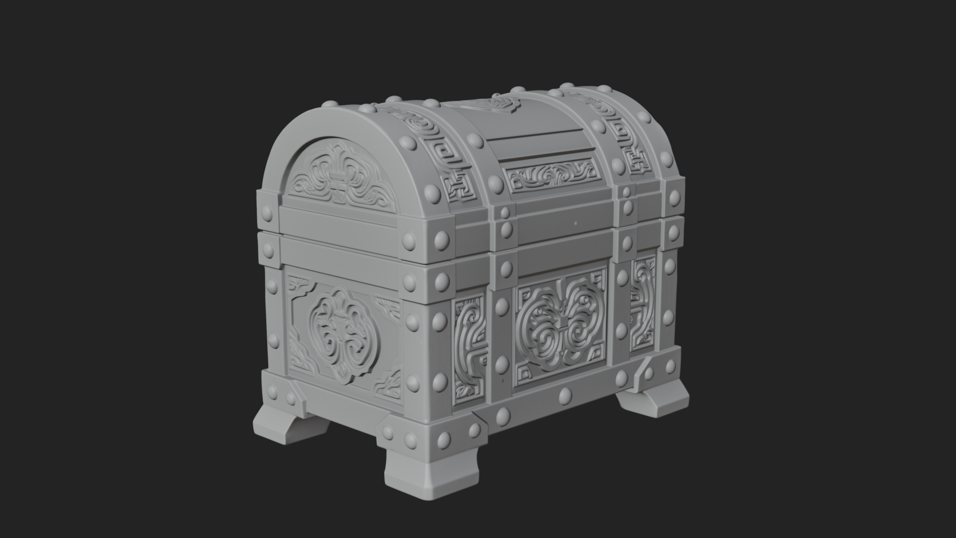 Carved Treasure Chest Model Design 15 3D Print Model 3D Model