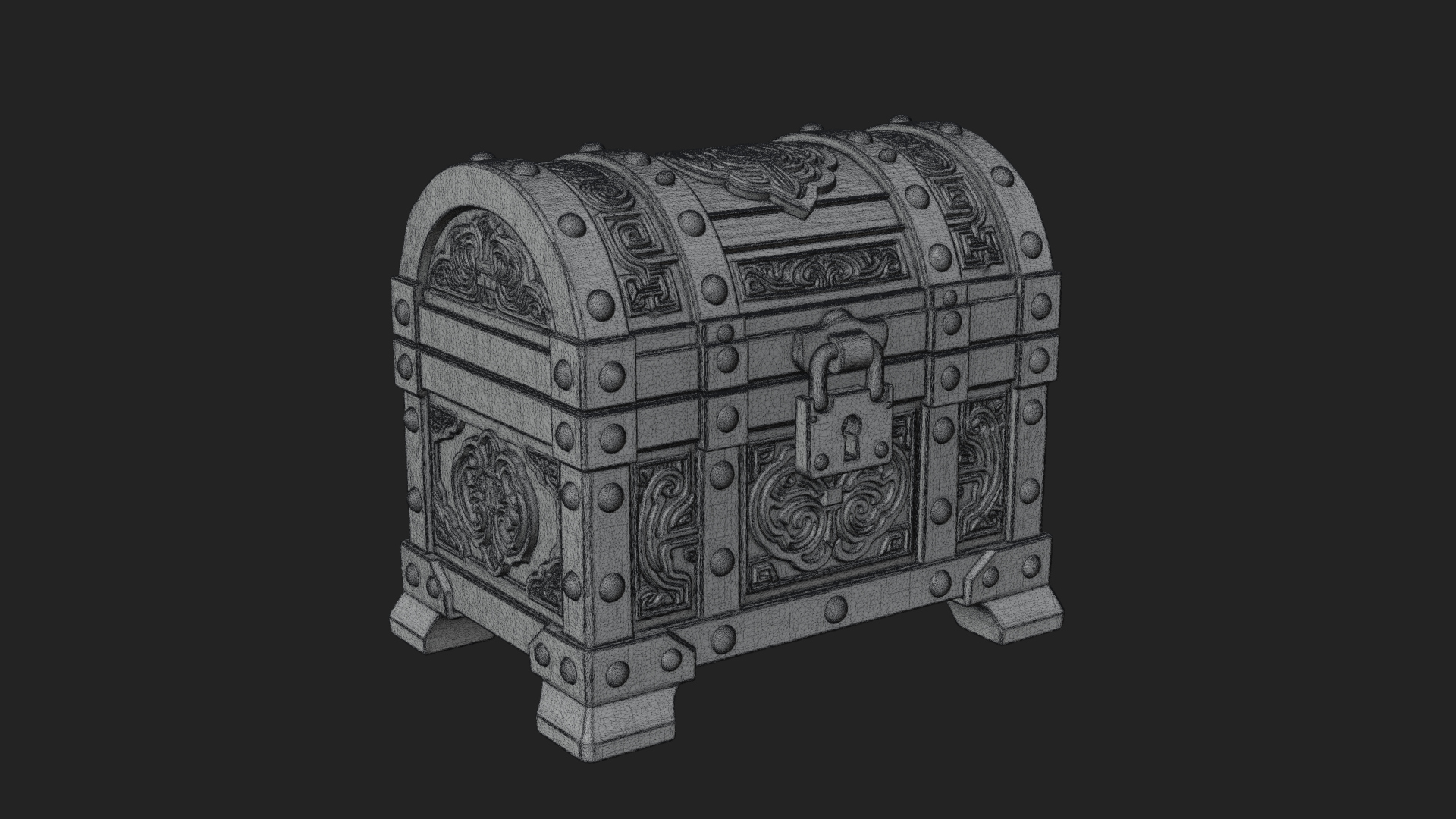 Carved Treasure Chest Model Design 15 3D Print Model 3D Model