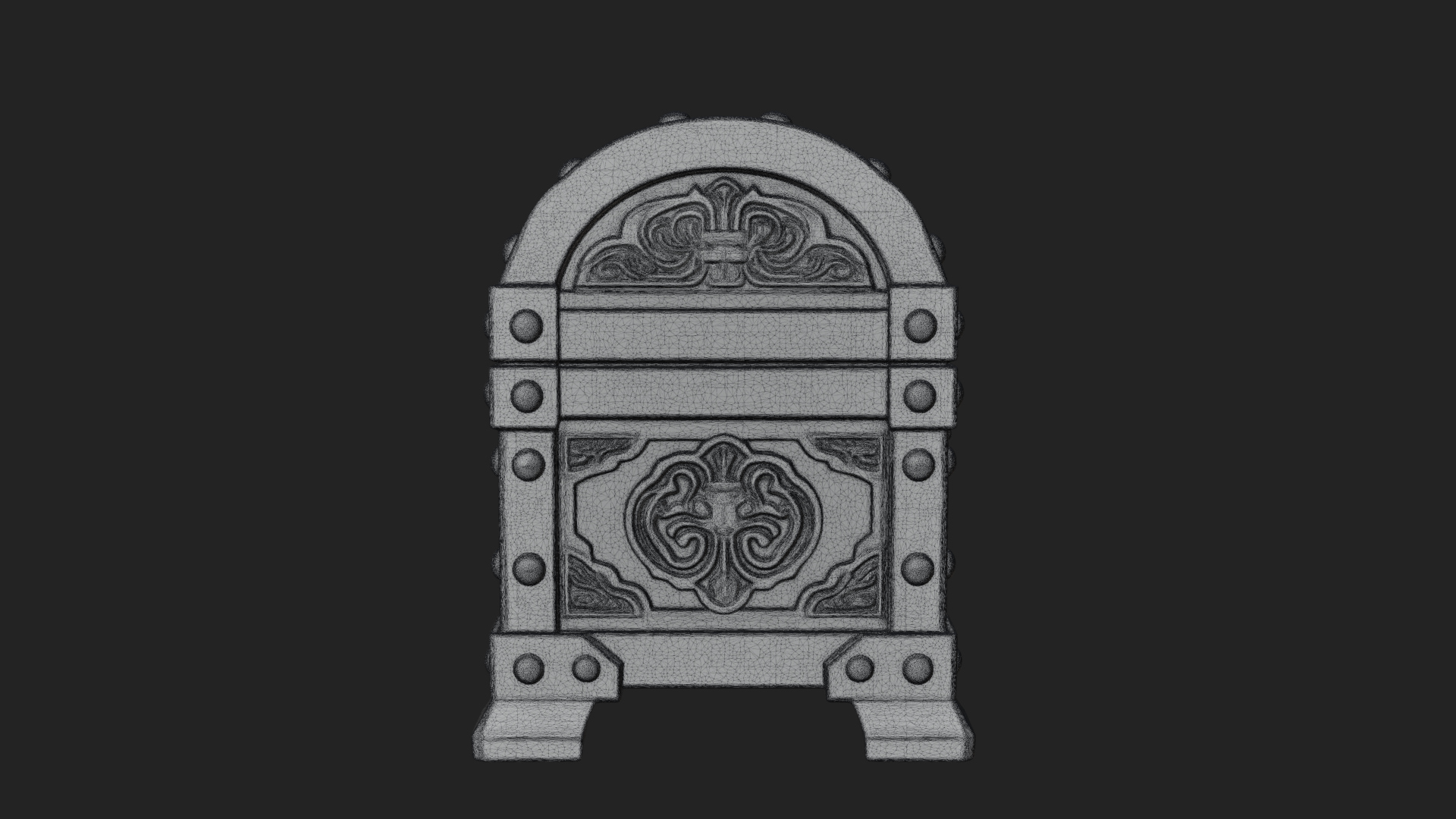 Carved Treasure Chest Model Design 15 3D Print Model 3D Model