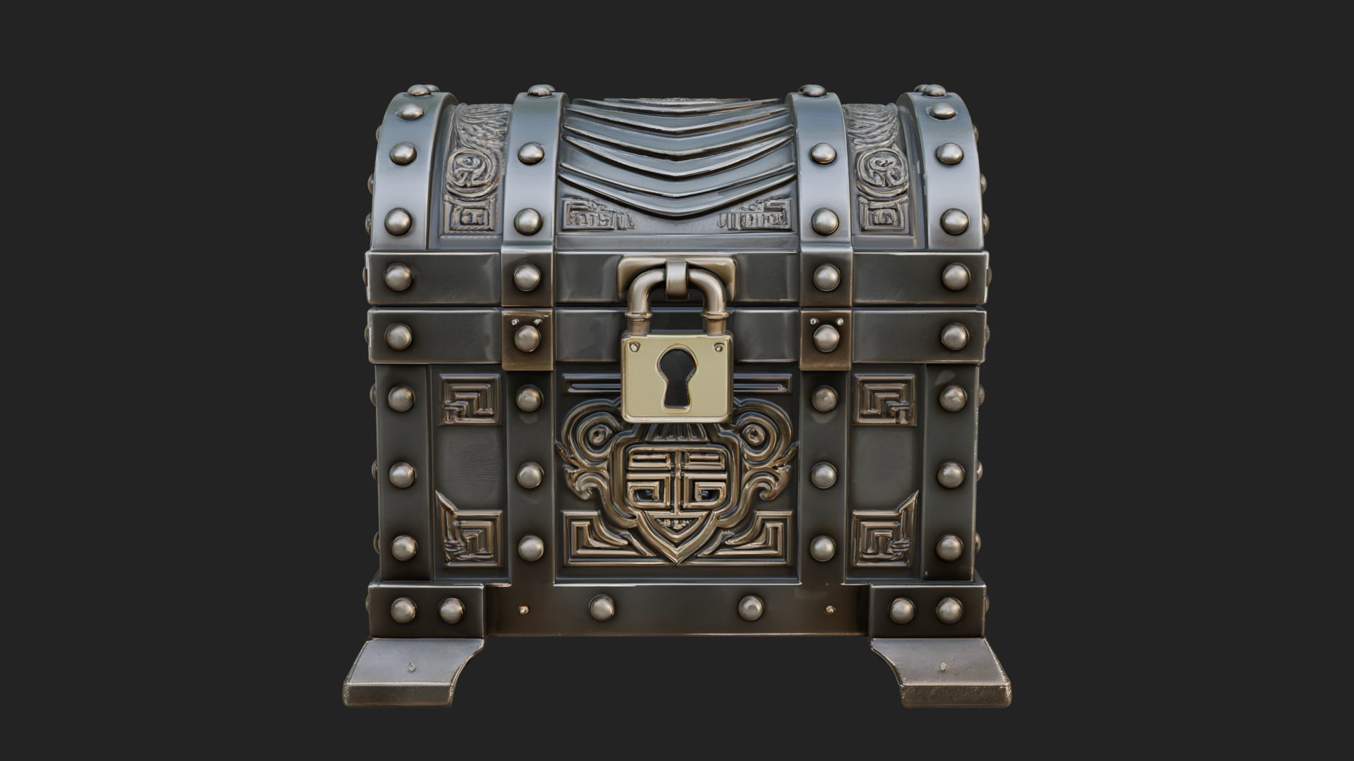 Carved Treasure Chest Model Design 16 3D Print Model 3D Model