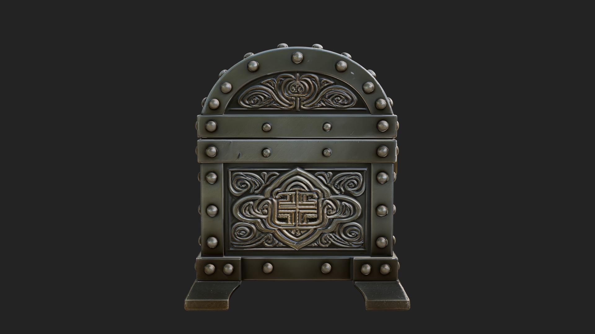 Carved Treasure Chest Model Design 16 3D Print Model 3D Model