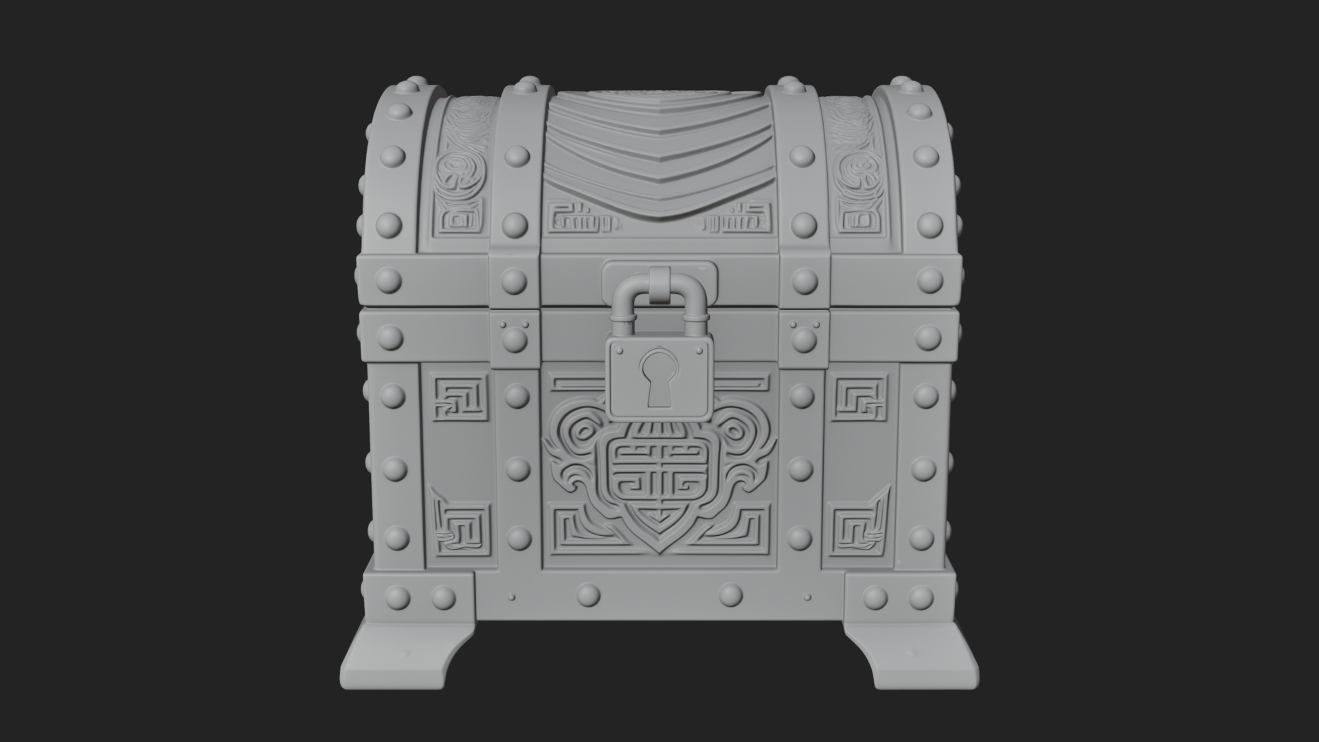 Carved Treasure Chest Model Design 16 3D Print Model 3D Model