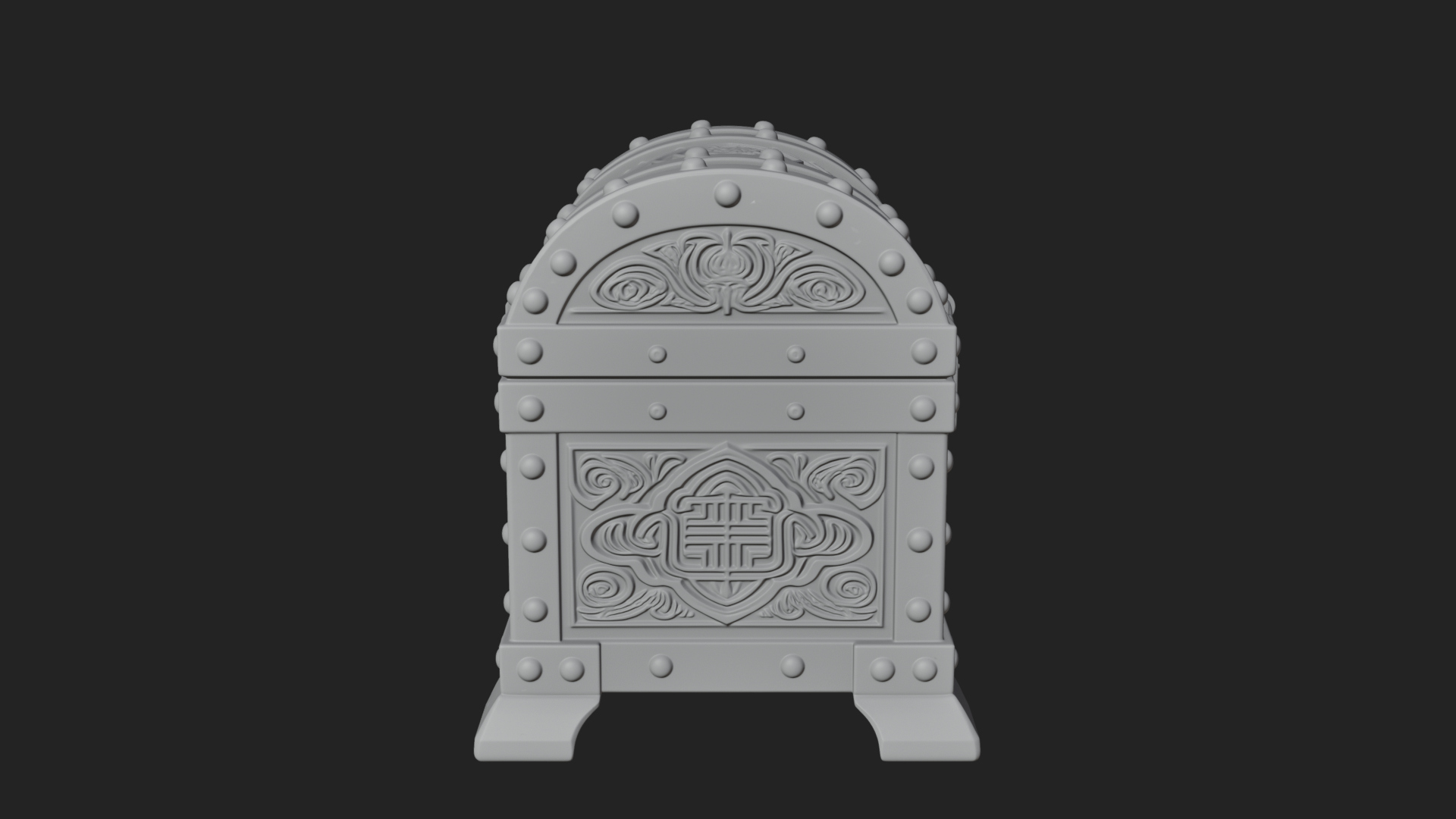 Carved Treasure Chest Model Design 16 3D Print Model 3D Model