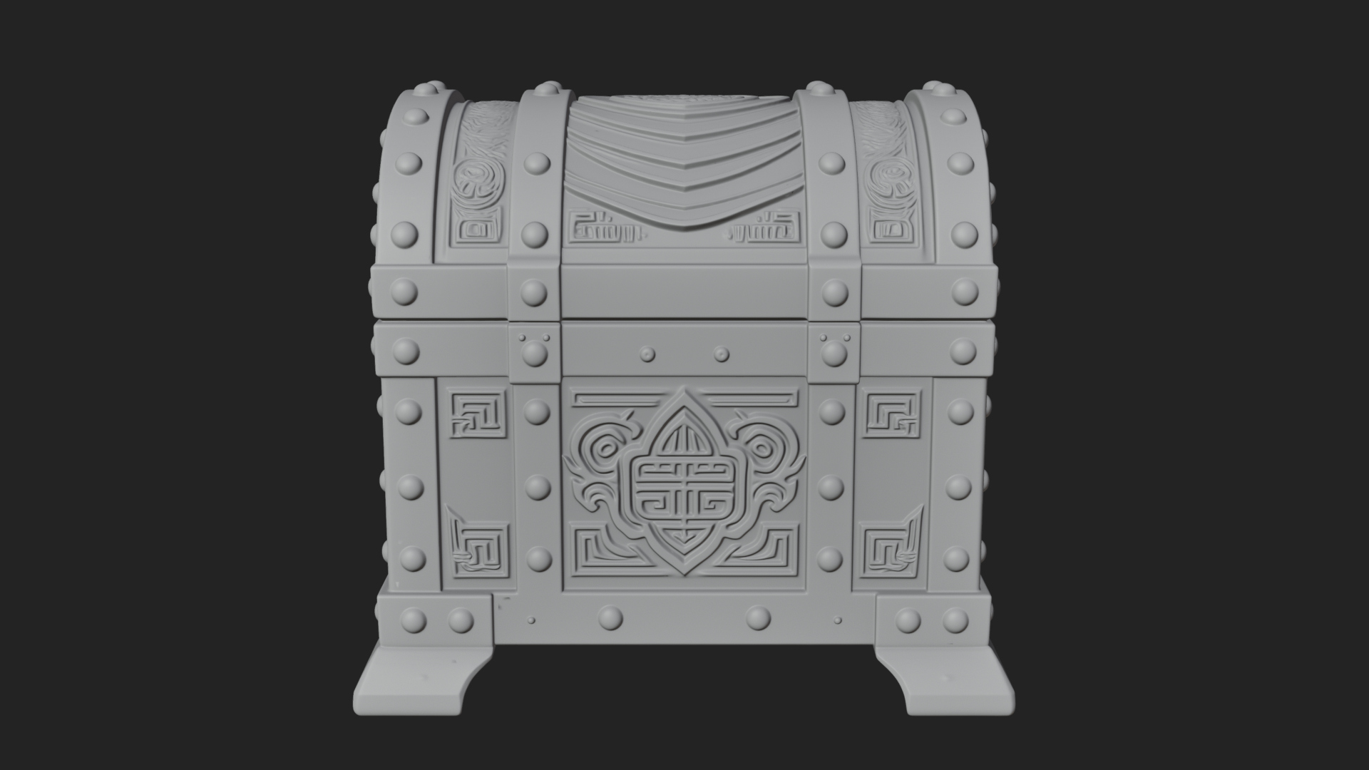 Carved Treasure Chest Model Design 16 3D Print Model 3D Model