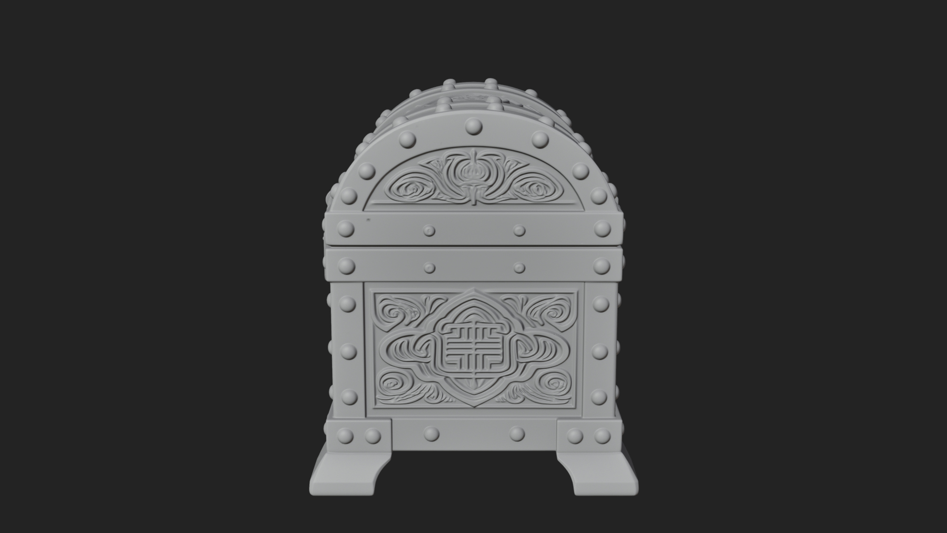 Carved Treasure Chest Model Design 16 3D Print Model 3D Model
