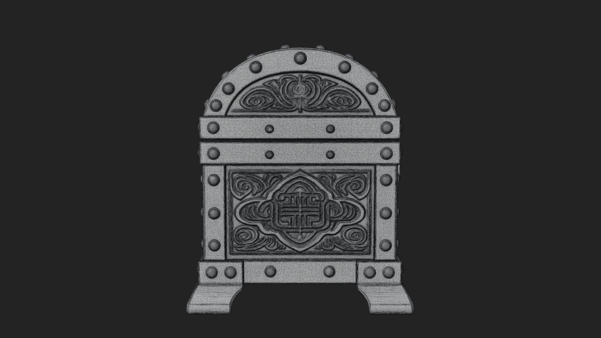Carved Treasure Chest Model Design 16 3D Print Model 3D Model