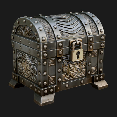 Carved Treasure Chest Model Design 16 3D Print Model