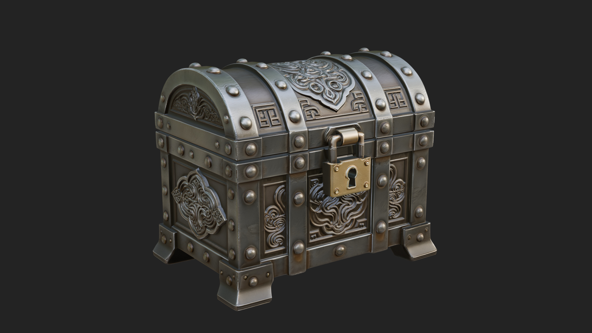 Carved Treasure Chest Model Design 17 3D Print Model 3D Model
