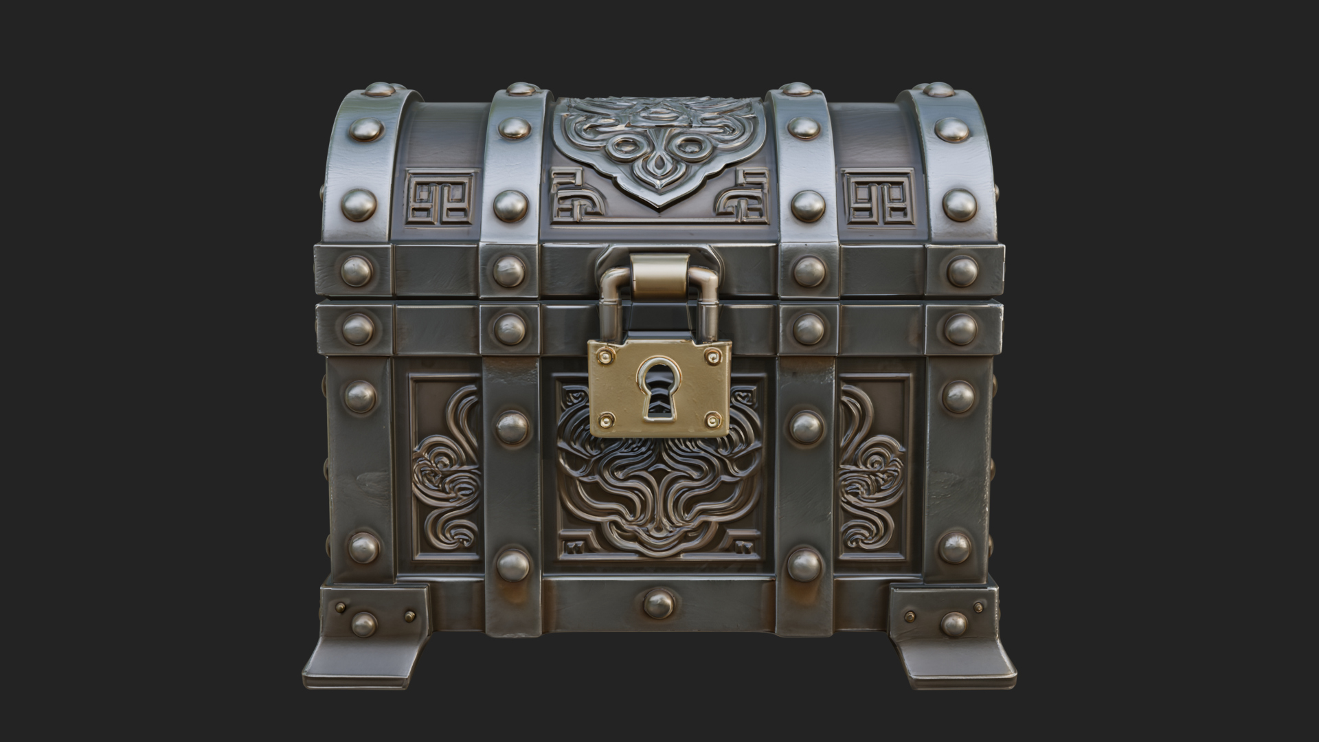 Carved Treasure Chest Model Design 17 3D Print Model 3D Model
