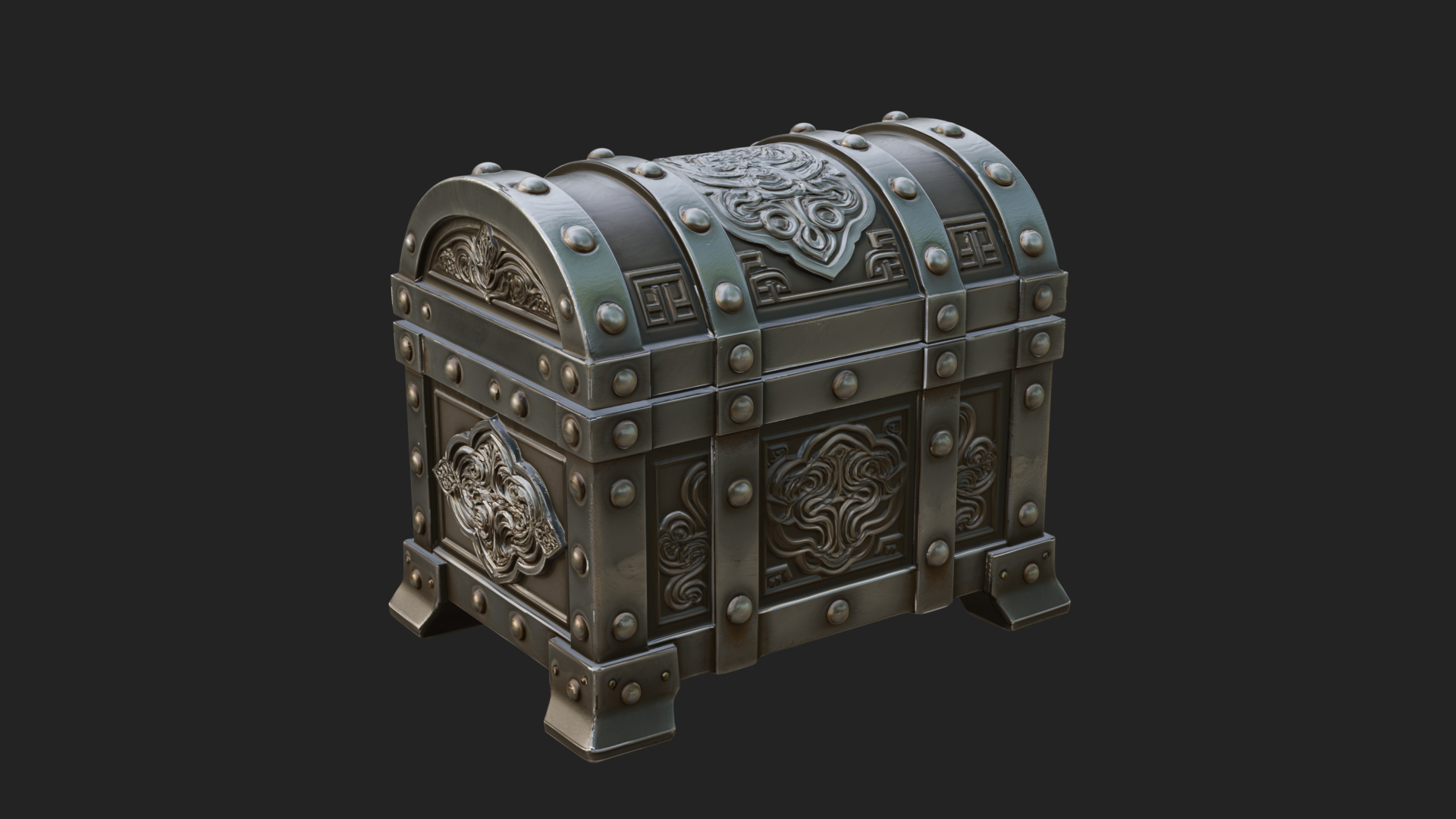 Carved Treasure Chest Model Design 17 3D Print Model 3D Model