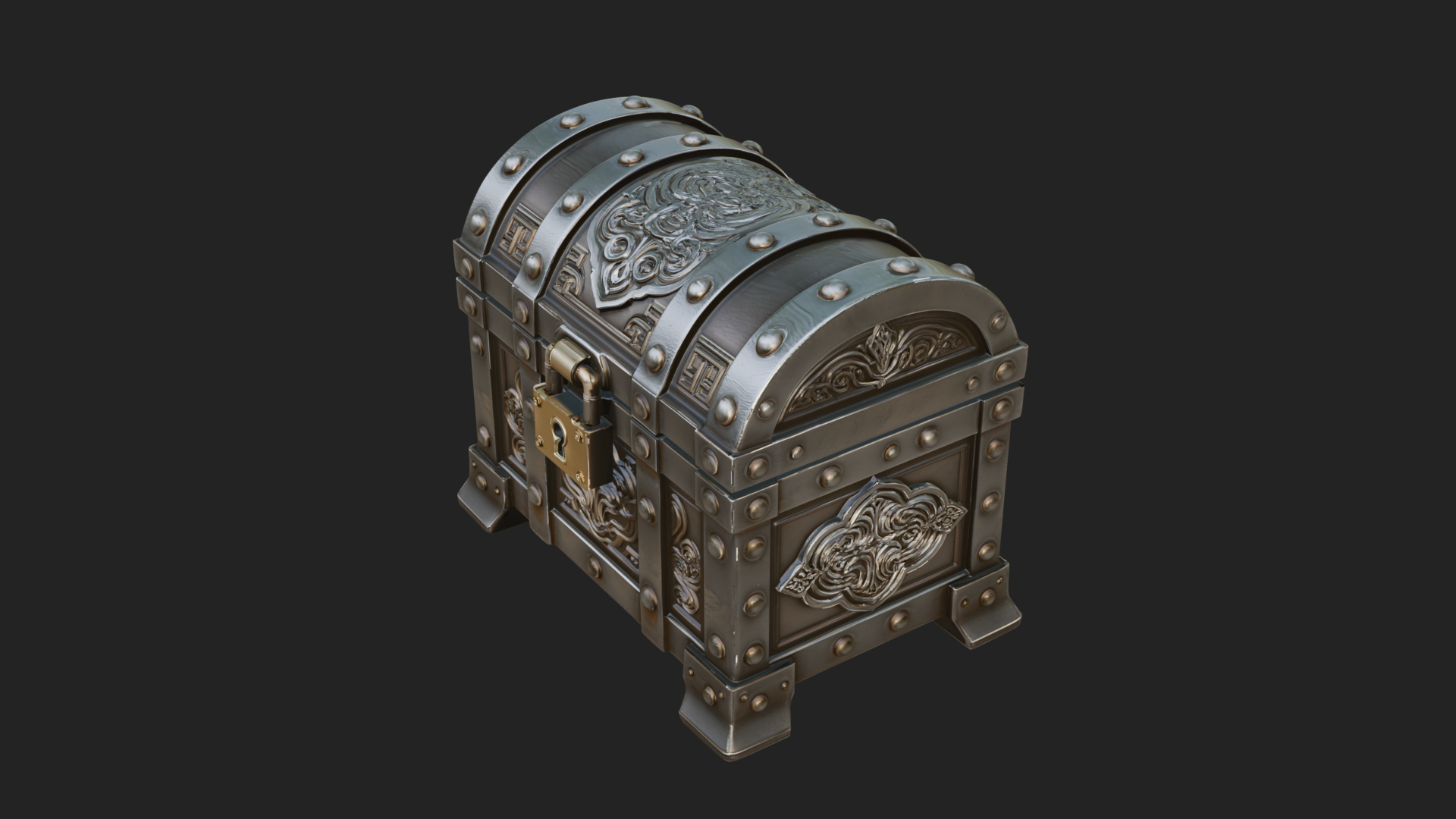Carved Treasure Chest Model Design 17 3D Print Model 3D Model