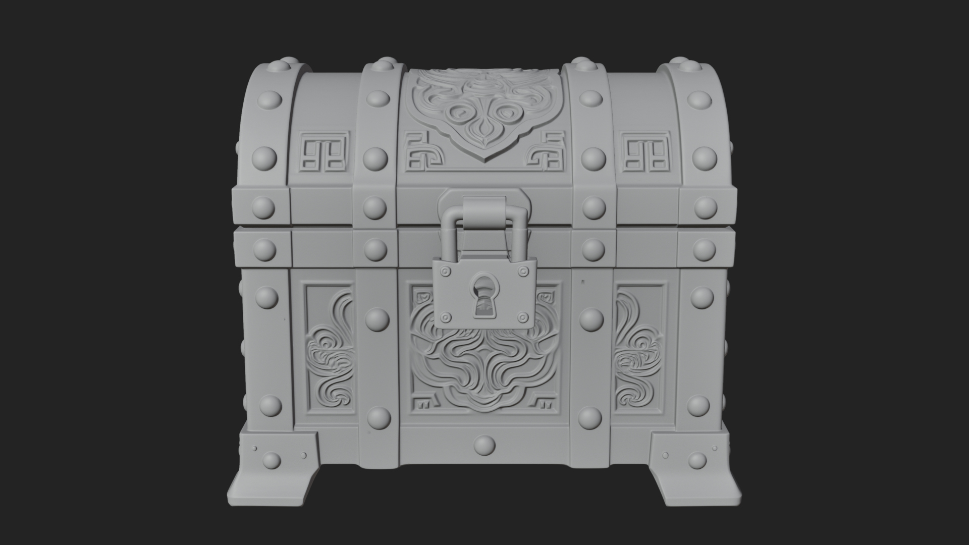 Carved Treasure Chest Model Design 17 3D Print Model 3D Model
