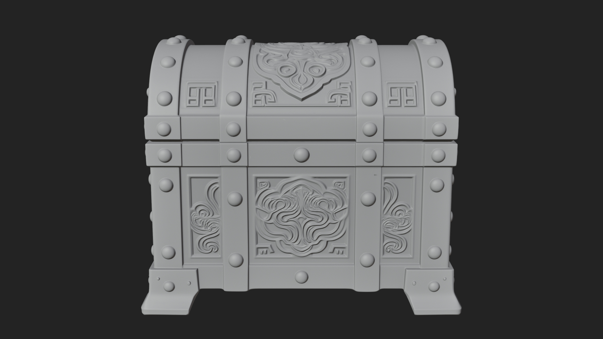 Carved Treasure Chest Model Design 17 3D Print Model 3D Model