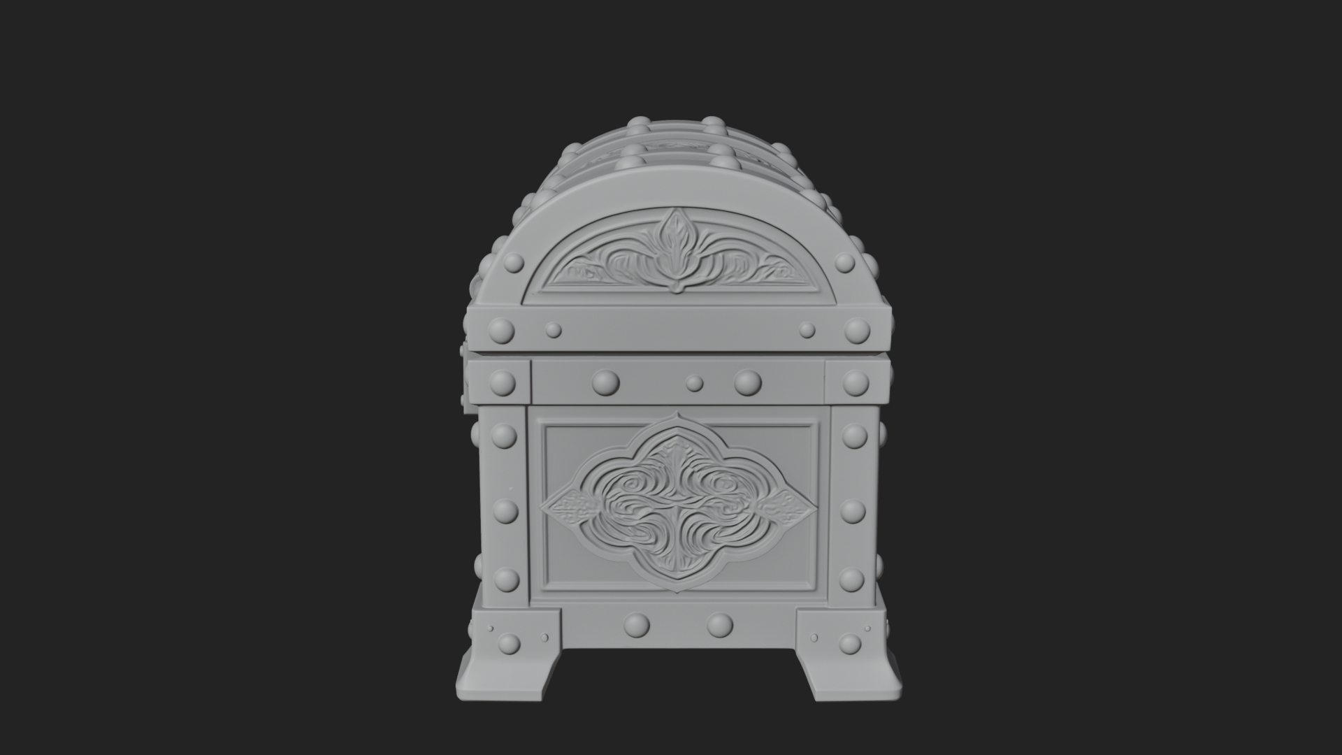 Carved Treasure Chest Model Design 17 3D Print Model 3D Model