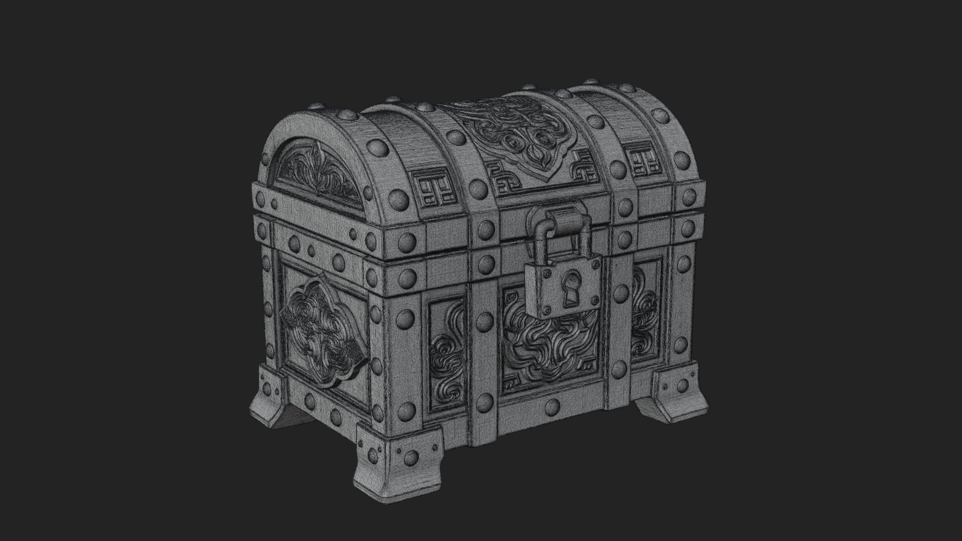Carved Treasure Chest Model Design 17 3D Print Model 3D Model