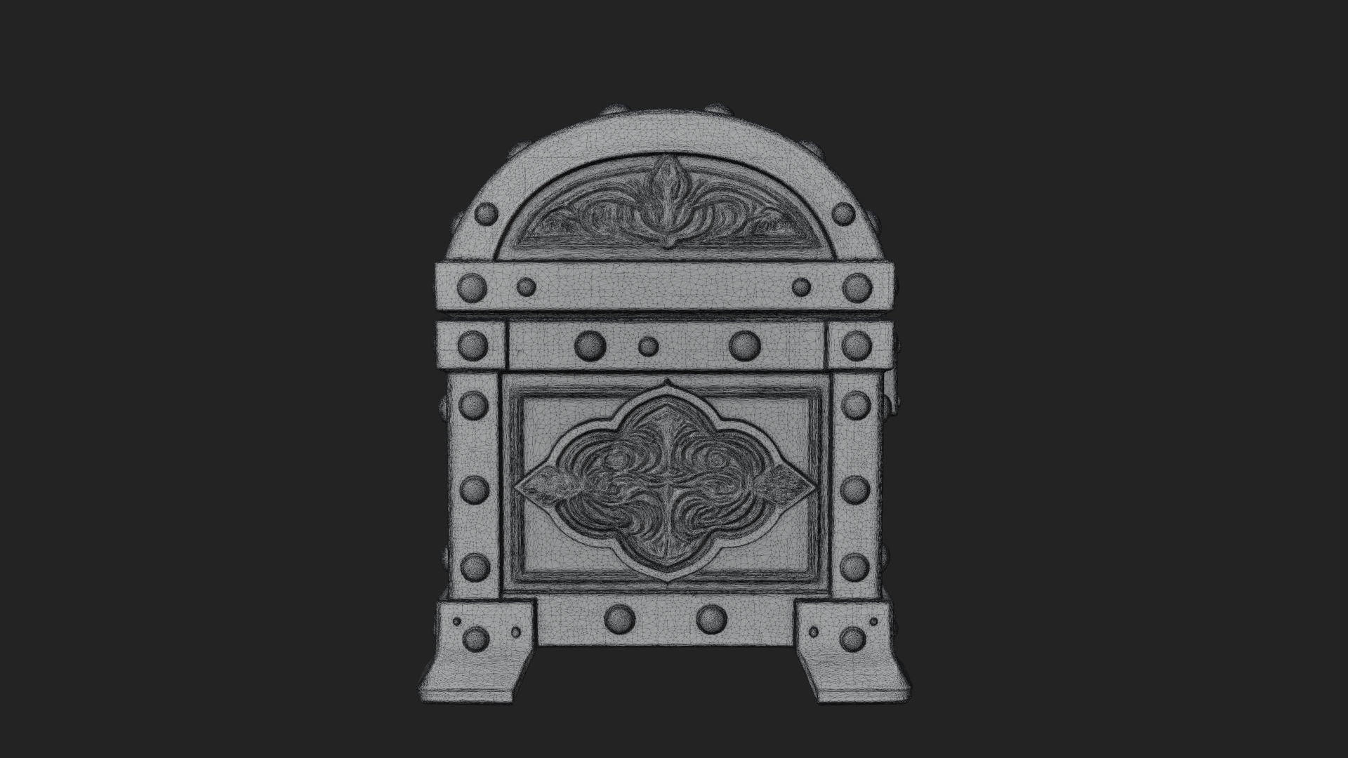Carved Treasure Chest Model Design 17 3D Print Model 3D Model