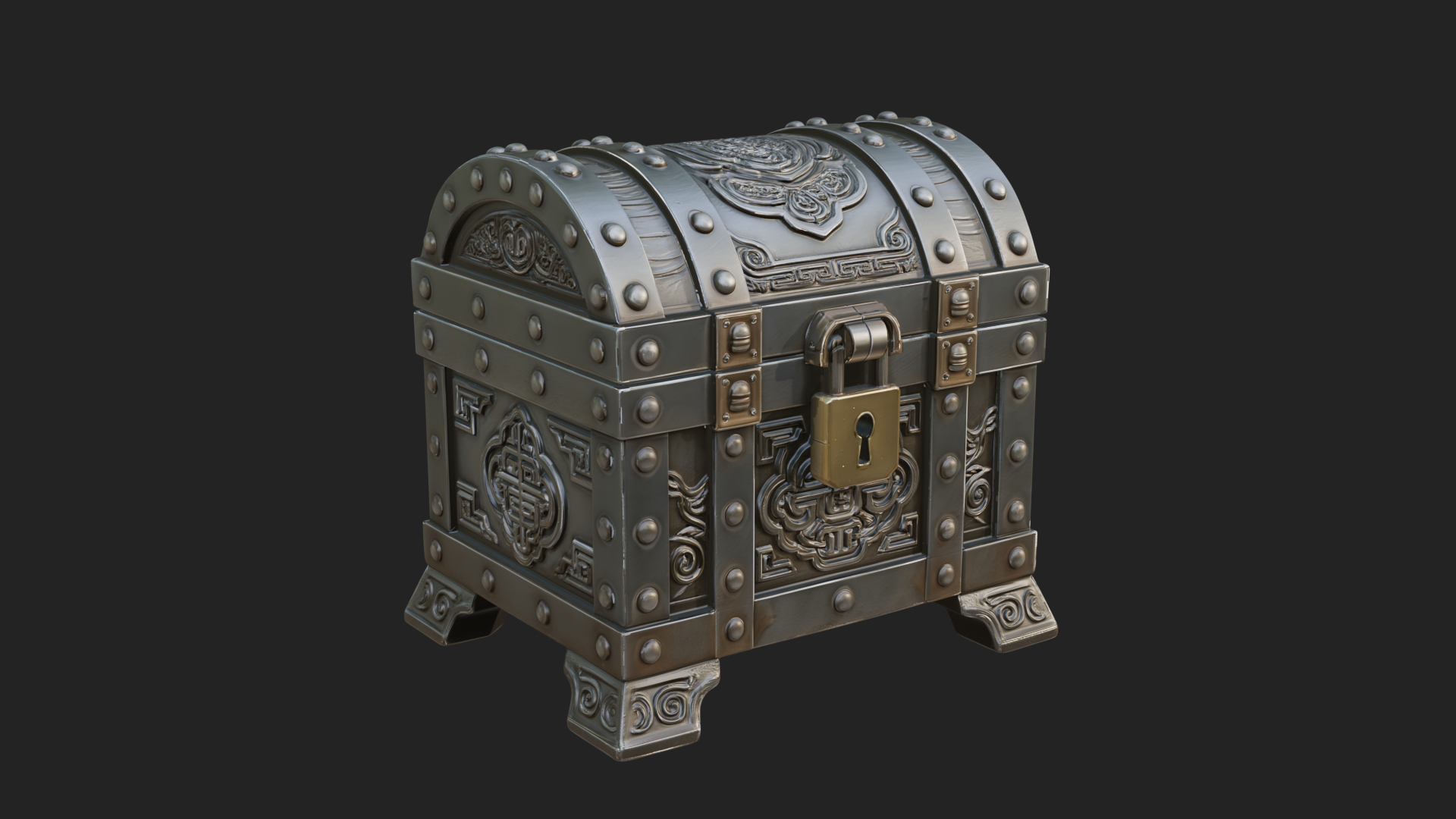 Carved Treasure Chest Model Design 18 3D Print Model 3D Model