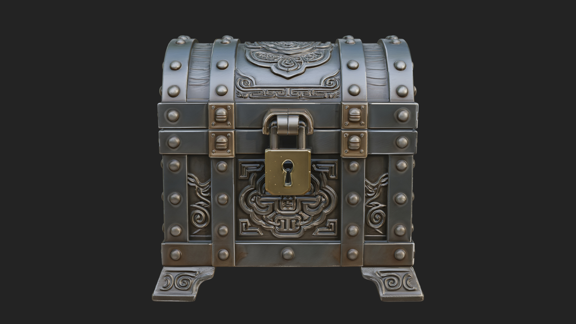 Carved Treasure Chest Model Design 18 3D Print Model 3D Model