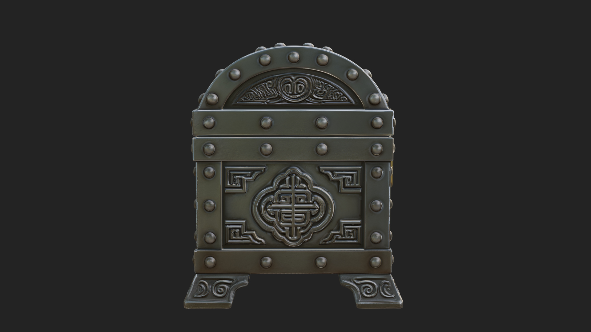 Carved Treasure Chest Model Design 18 3D Print Model 3D Model