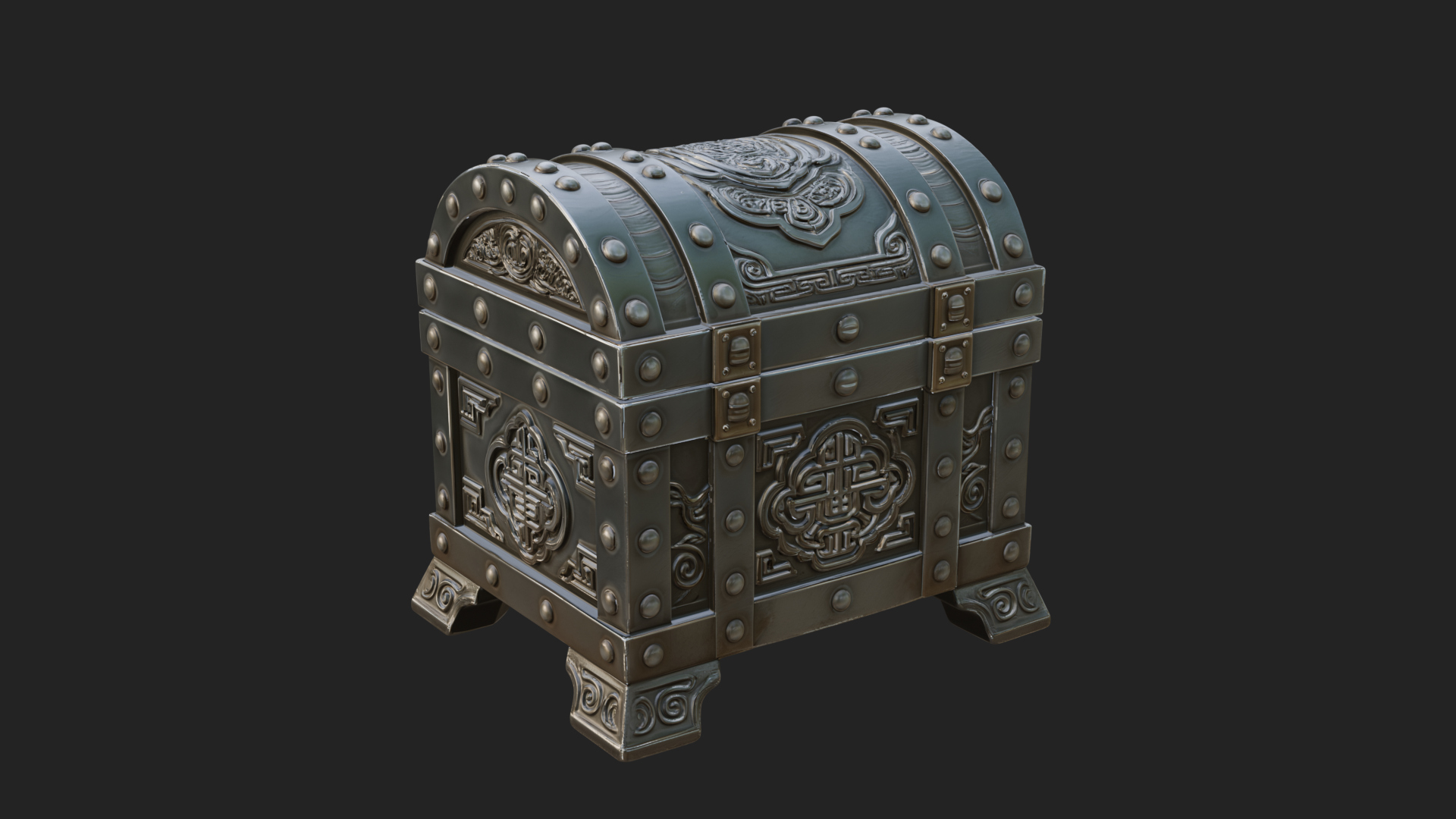 Carved Treasure Chest Model Design 18 3D Print Model 3D Model