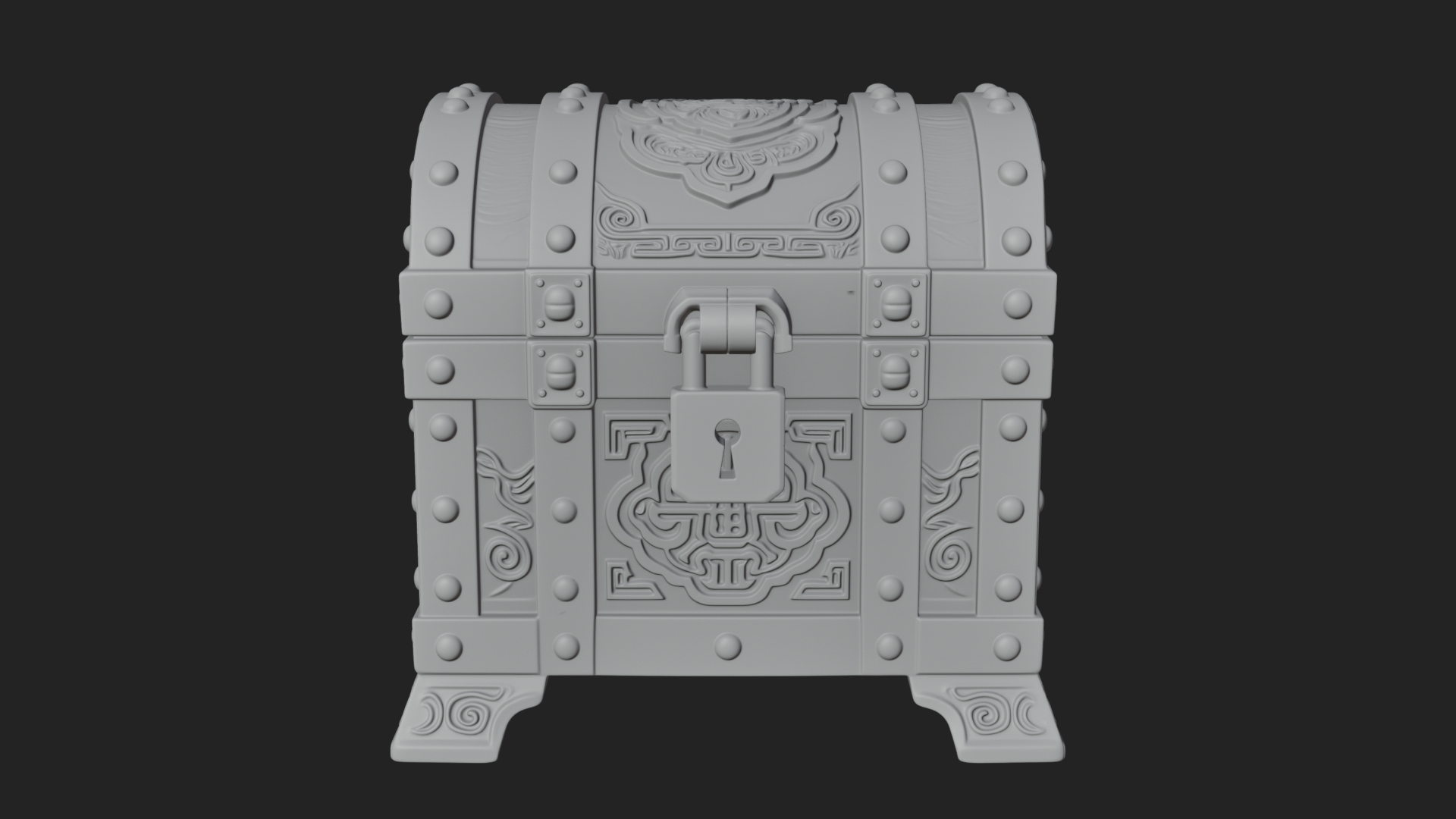 Carved Treasure Chest Model Design 18 3D Print Model 3D Model