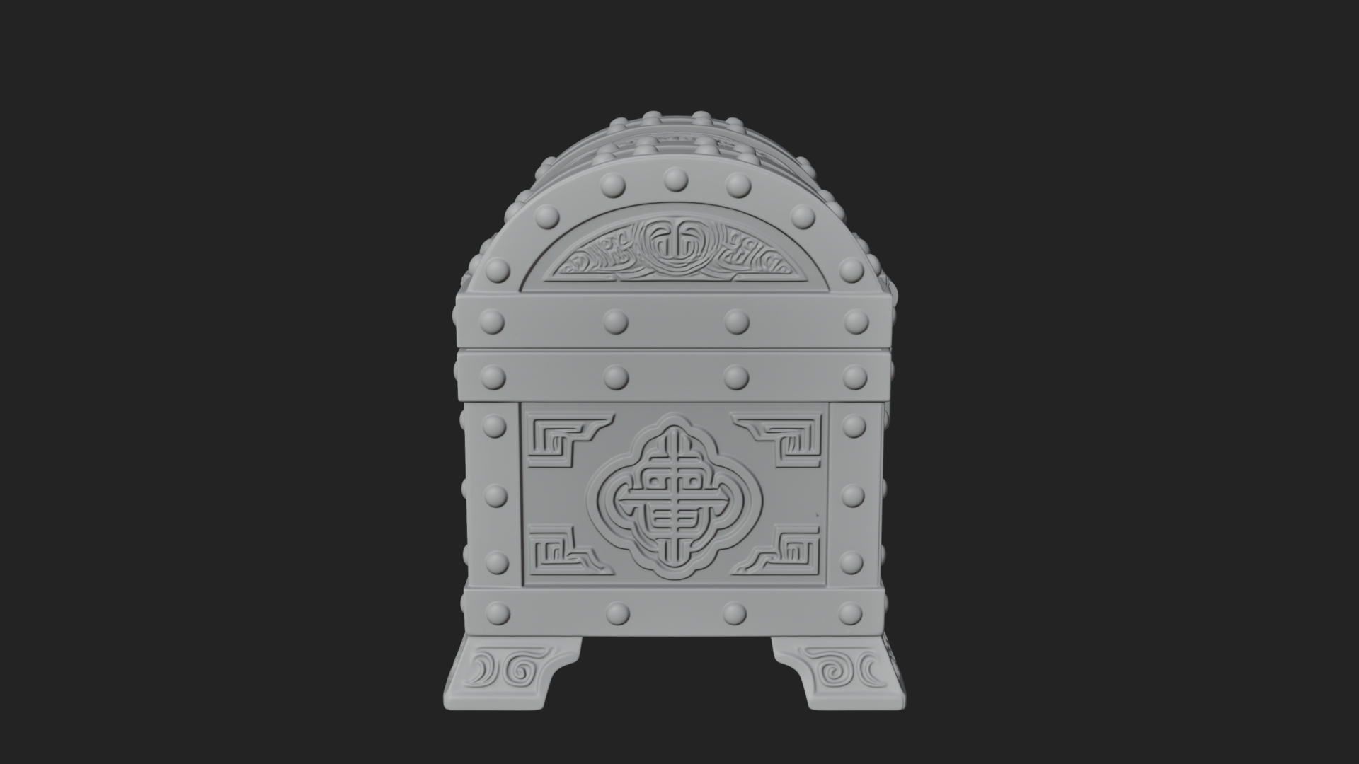 Carved Treasure Chest Model Design 18 3D Print Model 3D Model