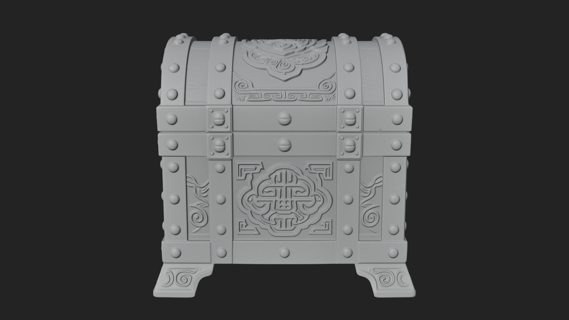 Carved Treasure Chest Model Design 18 3D Print Model 3D Model
