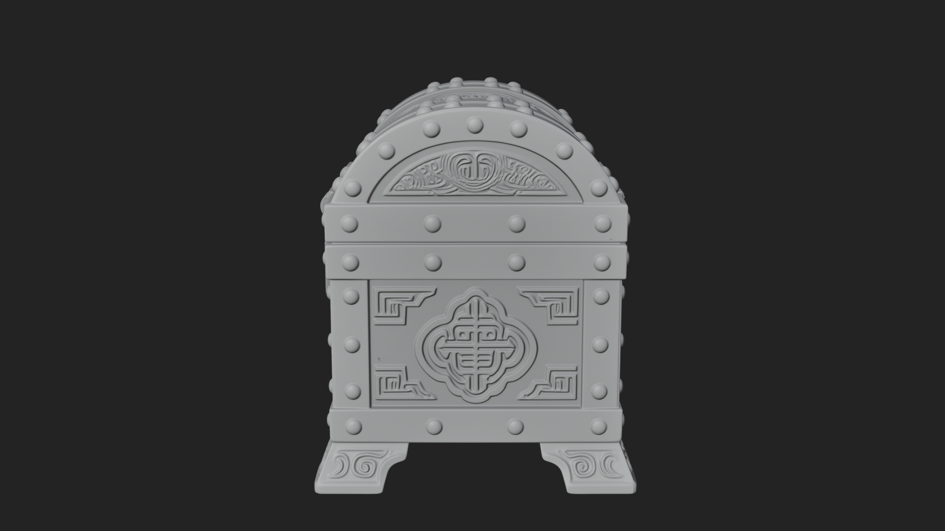 Carved Treasure Chest Model Design 18 3D Print Model 3D Model
