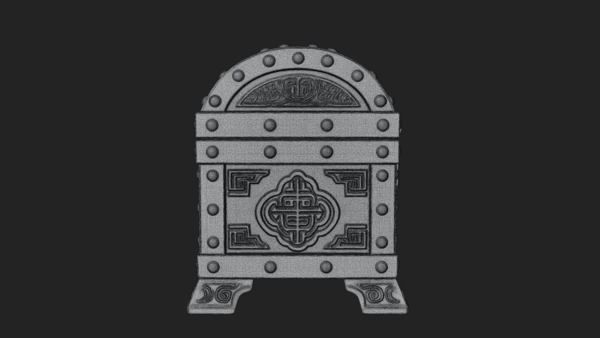 Carved Treasure Chest Model Design 18 3D Print Model 3D Model