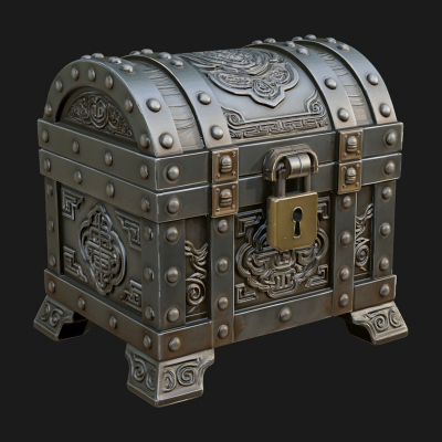Carved Treasure Chest Model Design 18 3D Print Model
