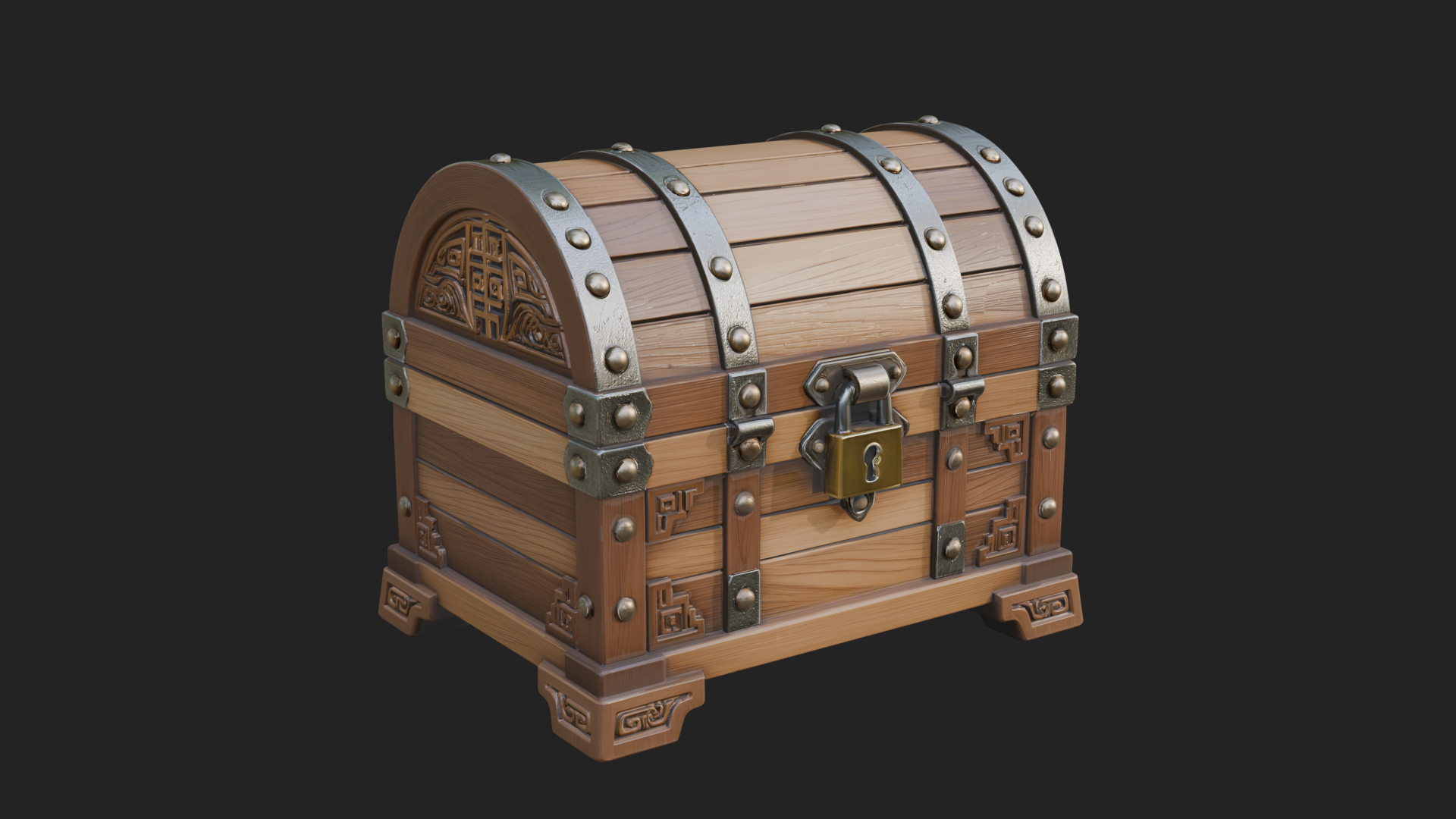 Carved Treasure Chest Model Design 19 3D Print Model 3D Model