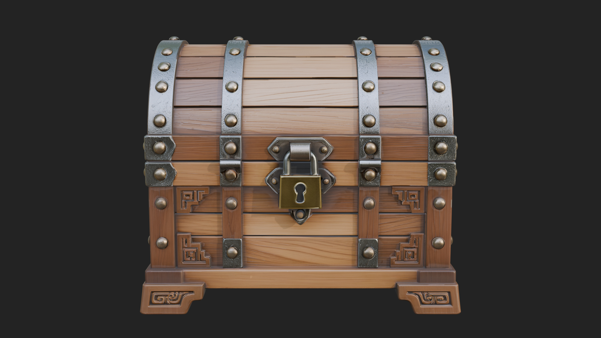 Carved Treasure Chest Model Design 19 3D Print Model 3D Model