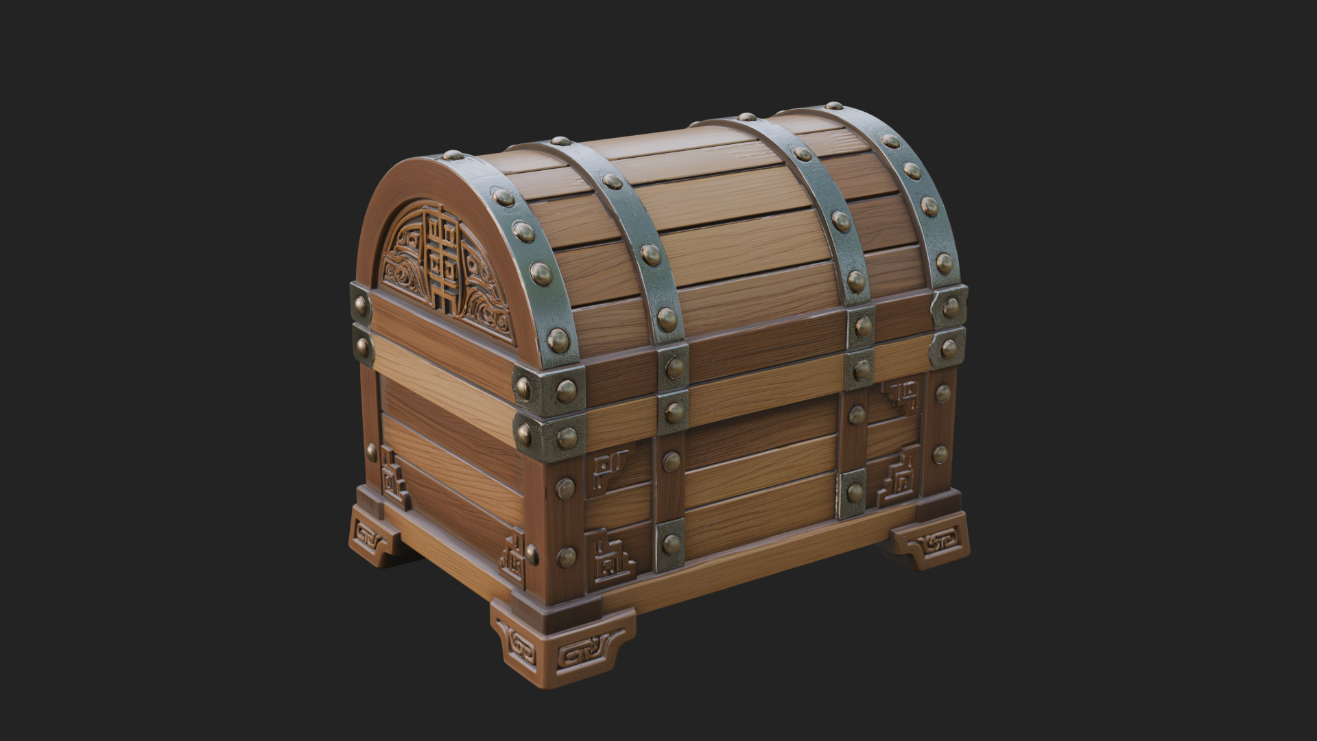 Carved Treasure Chest Model Design 19 3D Print Model 3D Model