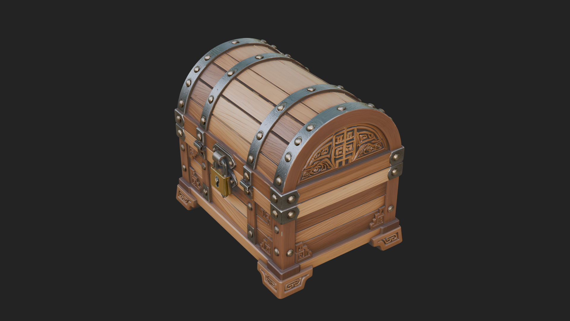 Carved Treasure Chest Model Design 19 3D Print Model 3D Model