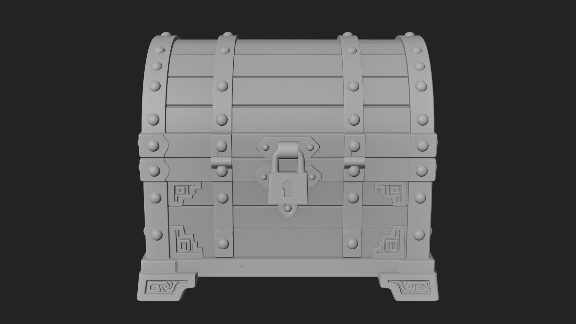 Carved Treasure Chest Model Design 19 3D Print Model 3D Model
