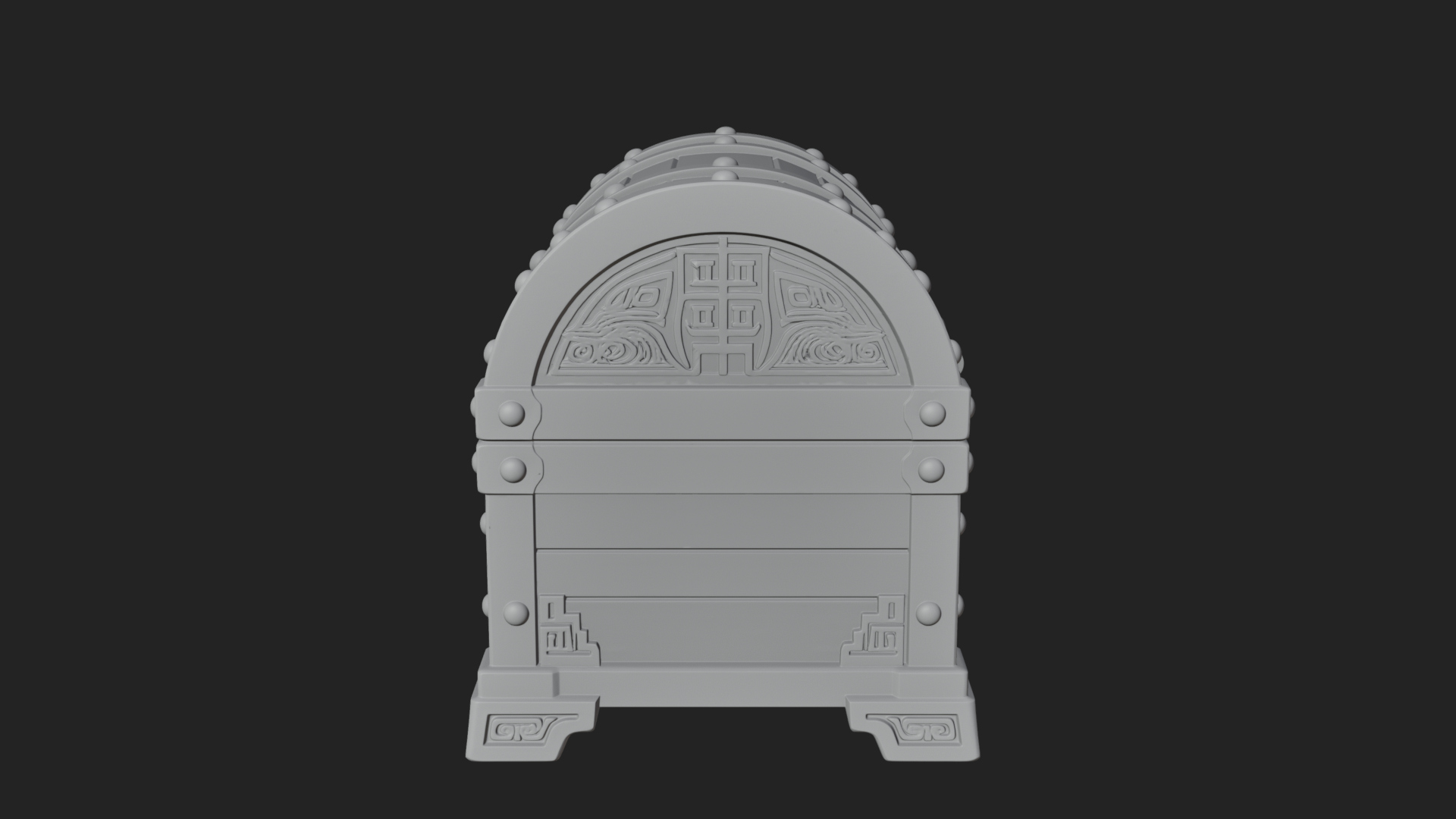 Carved Treasure Chest Model Design 19 3D Print Model 3D Model