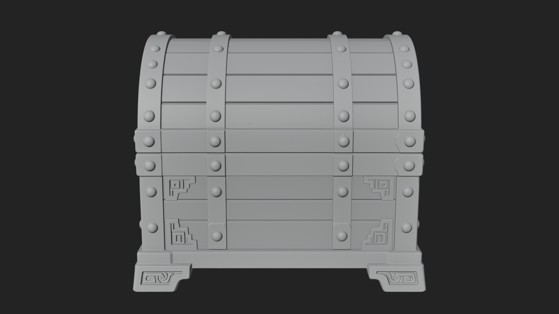 Carved Treasure Chest Model Design 19 3D Print Model 3D Model
